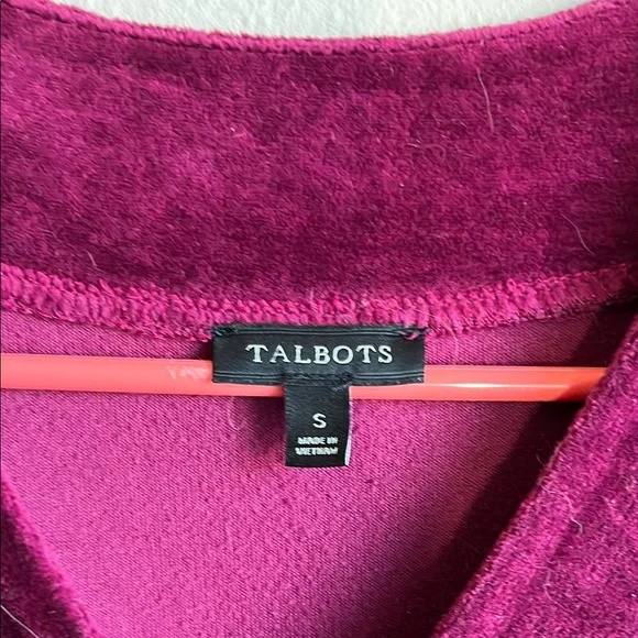 Talbot’s Velvet V-Neck Tunic Top - Rich Magenta Purple‎ - Picture 2 of 4